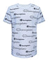 CHAMPION Little Boys Shadow Script Tee All Over Script Print Blue Size 6